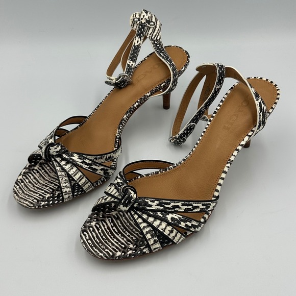 Coach Shoes - Coach Meg Land Snake Print Heels Y2K Designer Strappy Sandals Euro Chic wmns 9.5